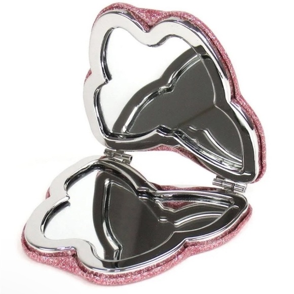 Coach Pink Glitter Butterfly Compact Mirror NWT - Picture 2 of 5